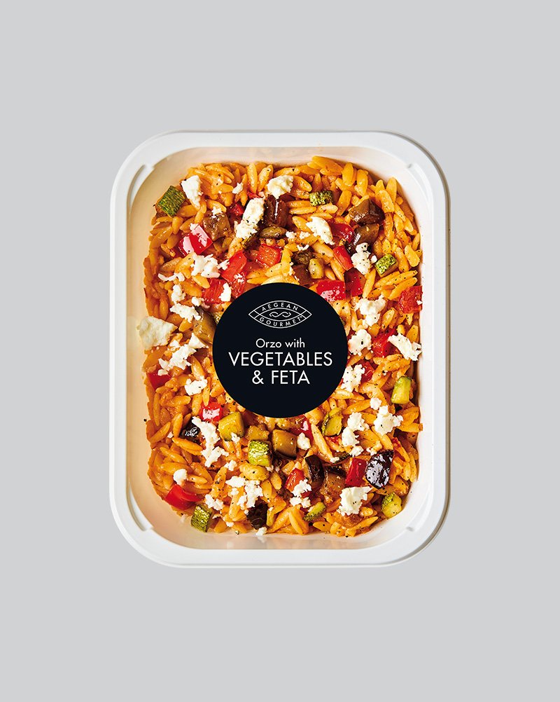 Orzo with vegetables & feta