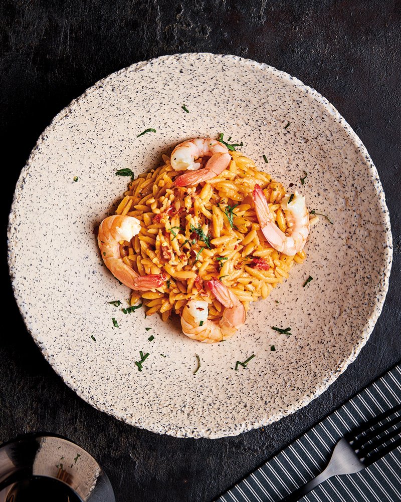 Orzo with shrimps