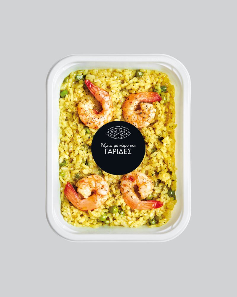 Ριζότο με κάρυ και γαρίδες