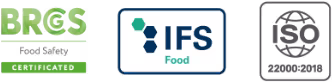 Food certifications logos, BRGS, IFS, ISO 22000:2018