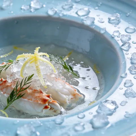 Chilled Soup with Crab Stock